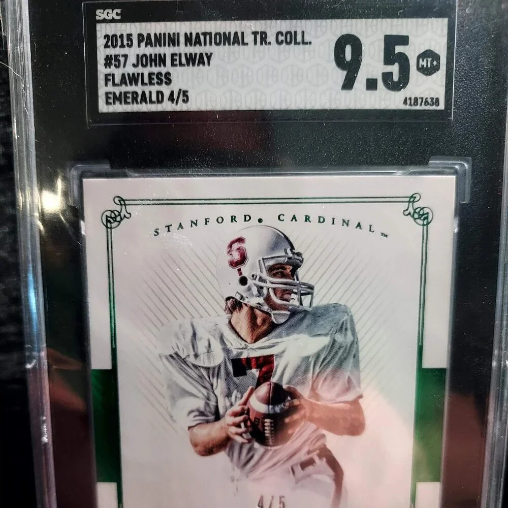 John Elway 2015 Panini National Treasures Flawless Emerald /5 SGC 9.5 Mint+ - Picture 1 of 2